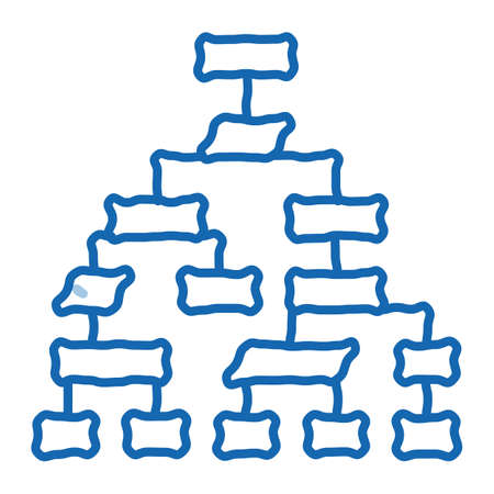 Structure Computer System sketch icon vector. Hand drawn blue doodle line art isolated symbol illustrationのイラスト素材