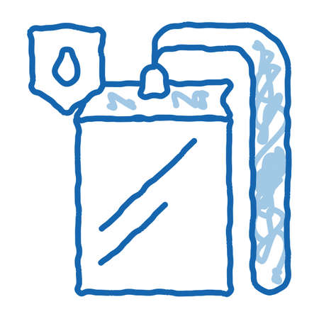 Waterproof Material Thing Cover sketch icon vector. Hand drawn blue doodle line art isolated symbol illustrationのイラスト素材