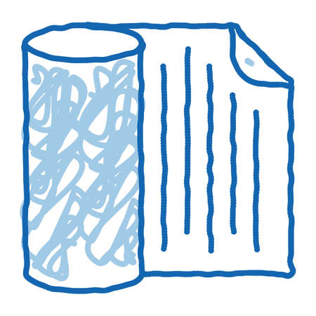 Waterproof Material Napkin sketch icon vector. Hand drawn blue doodle line art isolated symbol illustrationのイラスト素材