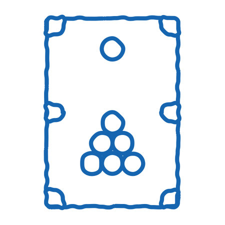 Interactive Game Billiard sketch icon vector. Hand drawn blue doodle line art isolated symbol illustrationのイラスト素材