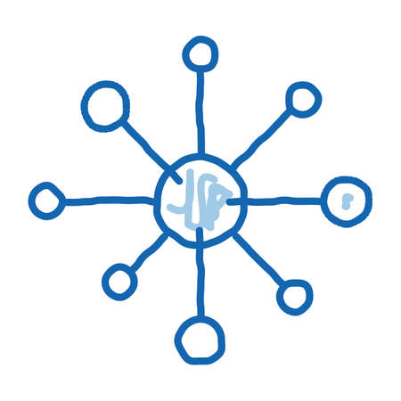 Microscopic Bacterium Germ sketch icon vector. Hand drawn blue doodle line art isolated symbol illustrationのイラスト素材