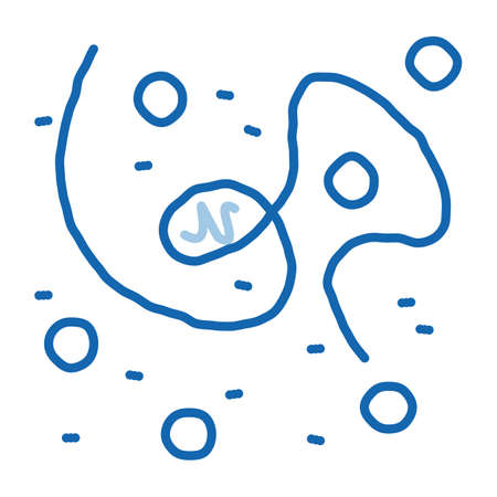 Microscopic Bacterium Organism sketch icon vector. Hand drawn blue doodle line art isolated symbol illustrationのイラスト素材