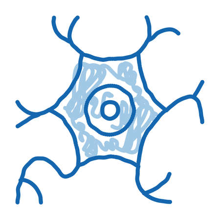 Microscopic Virus Bacterium sketch icon vector. Hand drawn blue doodle line art isolated symbol illustrationのイラスト素材