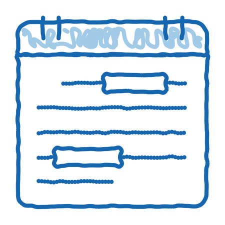 Calendar Month Page sketch icon vector. Hand drawn blue doodle line art isolated symbol illustrationのイラスト素材