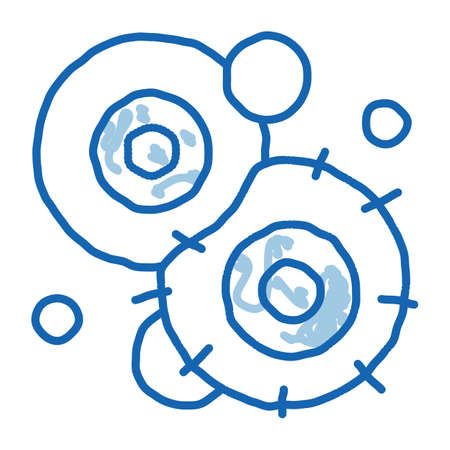 Cancerous Stem Cell Pathogen Element sketch icon vector. Hand drawn blue doodle line art isolated symbol illustrationのイラスト素材