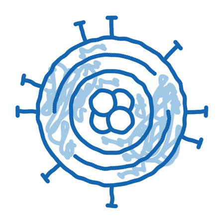 Unhealthy Pathogen Element sketch icon vector. Hand drawn blue doodle line art isolated symbol illustrationのイラスト素材