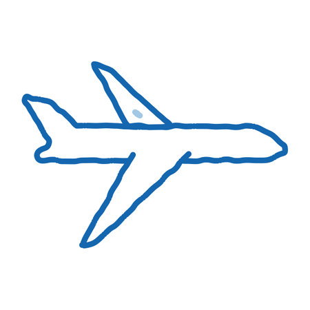 Public Transport Airplane sketch icon vector. Hand drawn blue doodle line art isolated symbol illustrationのイラスト素材