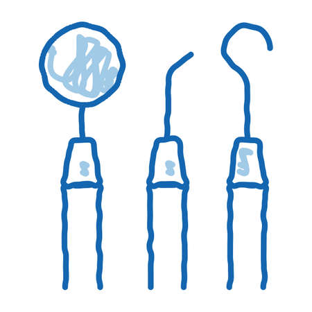 Dentist Stomatology Equipment Tool sketch icon vector. Hand drawn blue doodle line art isolated symbol illustrationのイラスト素材