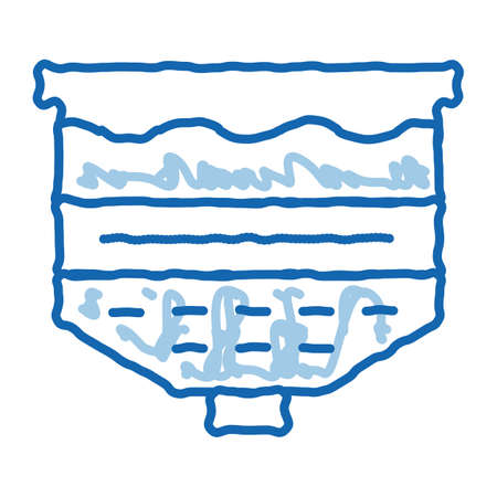 Benchboard Water Treatment System sketch icon vector. Hand drawn blue doodle line art isolated symbol illustrationのイラスト素材