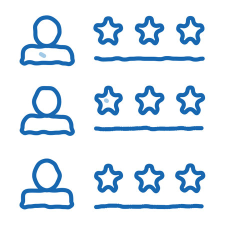 Driver Rating Sheet Online Taxi sketch icon vector. Hand drawn blue doodle line art sign. isolated symbol illustrationのイラスト素材