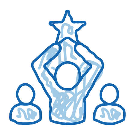 Winner Star Human Talent sketch icon vector. Hand drawn blue doodle line art sign. isolated symbol illustrationのイラスト素材