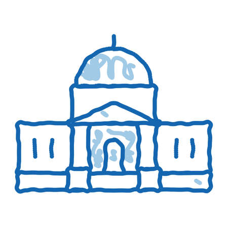 Congress sketch icon vector. Hand drawn blue doodle line art Congress sign. isolated symbol illustrationのイラスト素材