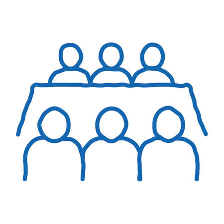 Business Meeting sketch icon vector. Hand drawn blue doodle line art Business Meeting sign. isolated symbol illustrationのイラスト素材