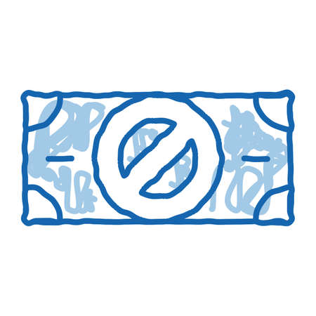 Fake Banknotes without sketch icon vector. Hand drawn blue doodle line art Fake Banknotes without sign. isolated symbol illustrationのイラスト素材