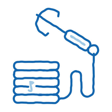 Fish Tackle Hooks sketch icon vector. Hand drawn blue doodle line art Fish Tackle Hooks sign. isolated symbol illustrationのイラスト素材