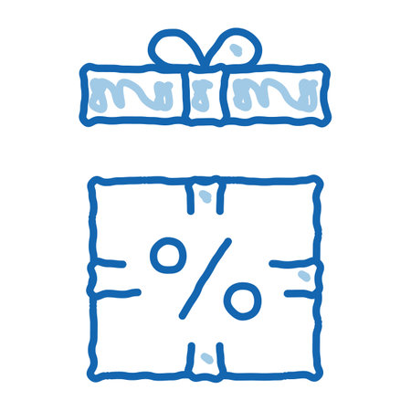 Open Interest Gift sketch icon vector. Hand drawn blue doodle line art Open Interest Gift sign. isolated symbol illustrationのイラスト素材