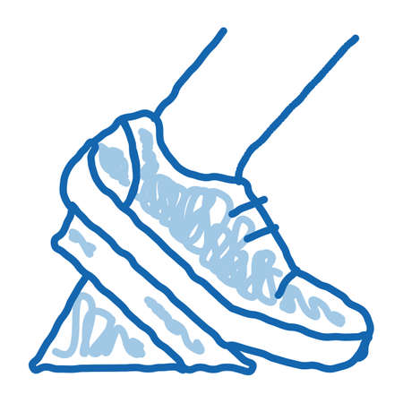 Pads Running from Low Start sketch icon vector. Hand drawn blue doodle line art Pads Running from Low Start sign. isolated symbol illustrationのイラスト素材