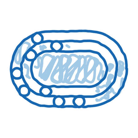 Marathon Stadium Top View sketch icon vector. Hand drawn blue doodle line art Marathon Stadium Top View sign. isolated symbol illustrationのイラスト素材