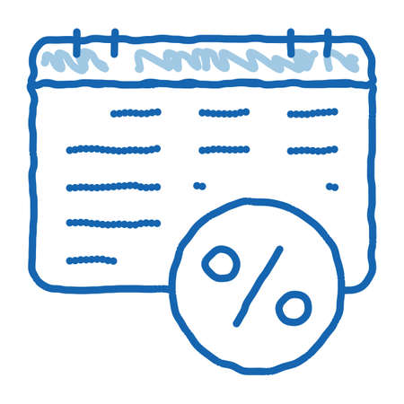 Salary Calendar Schedule sketch icon vector. Hand drawn blue doodle line art Salary Calendar Schedule sign. isolated symbol illustrationのイラスト素材