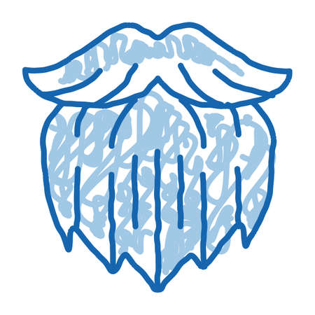 Human Brutal Bushy Beard sketch icon vector. Hand drawn blue doodle line art Human Brutal Bushy Beard sign. isolated symbol illustrationのイラスト素材