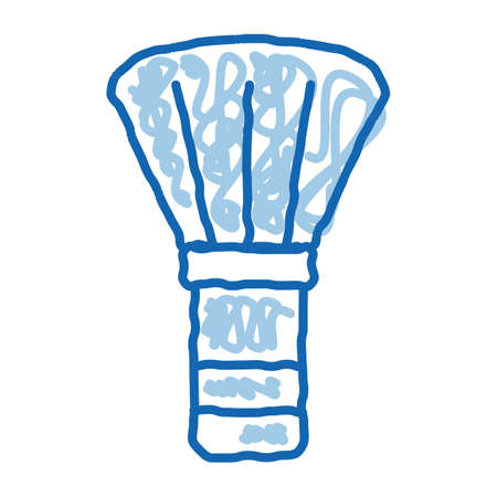 Shaving Brush Equipment sketch icon vector. Hand drawn blue doodle line art Shaving Brush Equipment sign. isolated symbol illustrationのイラスト素材