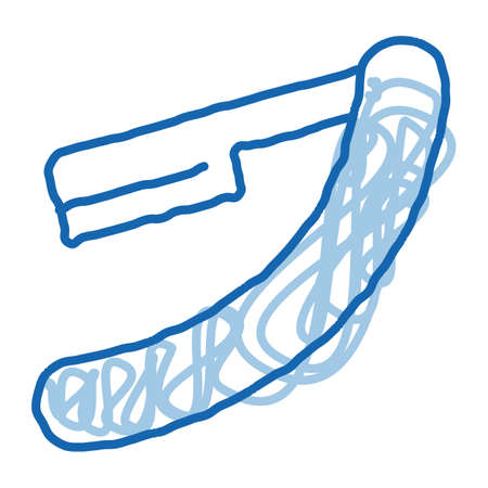 Vintage Dangerous Razor sketch icon vector. Hand drawn blue doodle line art Vintage Dangerous Razor sign. isolated symbol illustrationのイラスト素材