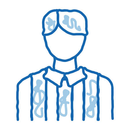 Football Arbitrator sketch icon vector. Hand drawn blue doodle line art Football Arbitrator sign. isolated symbol illustrationのイラスト素材
