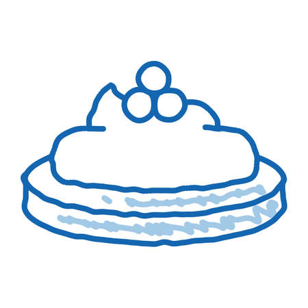 Caviar On Cracker sketch icon vector. Hand drawn blue doodle line art Caviar On Cracker sign. isolated symbol illustrationのイラスト素材