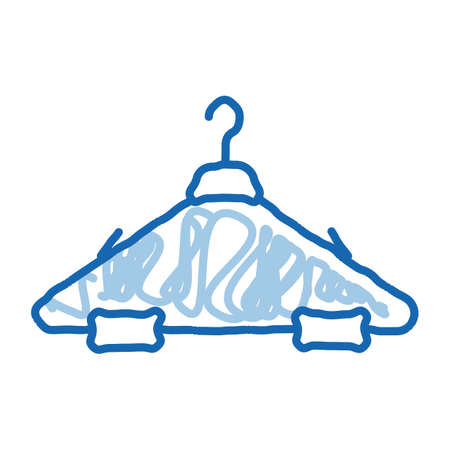 Hanger For Cloth sketch icon vector. Hand drawn blue doodle line art Hanger For Cloth sign. isolated symbol illustrationのイラスト素材
