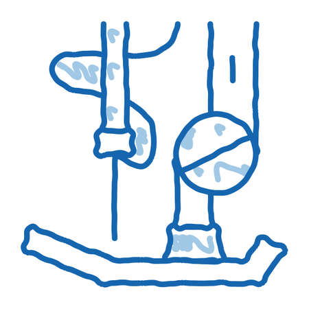 Knitting Detail sketch icon vector. Hand drawn blue doodle line art Knitting Detail sign. isolated symbol illustrationのイラスト素材