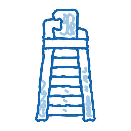 Judge Tower Chair sketch icon vector. Hand drawn blue doodle line art Judge Tower Chair sign. isolated symbol illustrationのイラスト素材