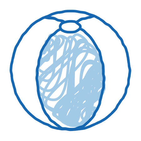 Playing Ball sketch icon vector. Hand drawn blue doodle line art Playing Ball sign. isolated symbol illustrationのイラスト素材