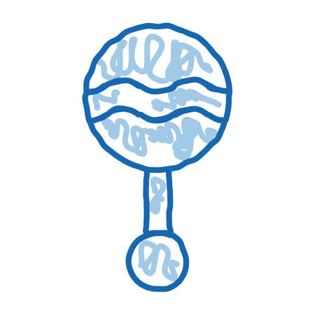 Baby Beanbag Toy sketch icon vector. Hand drawn blue doodle line art Baby Beanbag Toy sign. isolated symbol illustrationのイラスト素材