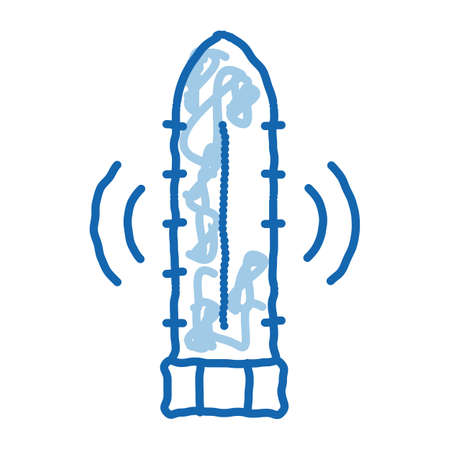 Vibro Dildo Toy sketch icon vector. Hand drawn blue doodle line art Vibro Dildo Toy sign. isolated symbol illustrationのイラスト素材