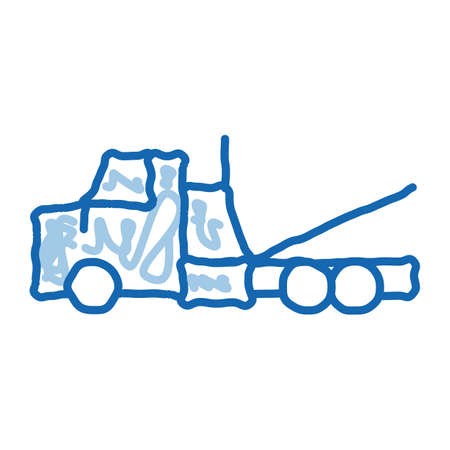 Tow Trick Service sketch icon vector. Hand drawn blue doodle line art Tow Trick Service sign. isolated symbol illustrationのイラスト素材
