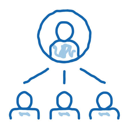 Human Meeting sketch icon vector. Hand drawn blue doodle line art Human Meeting sign. isolated symbol illustrationのイラスト素材