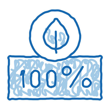 Hundred Percent sketch icon vector. Hand drawn blue doodle line art Hundred Percent sign. isolated symbol illustrationのイラスト素材