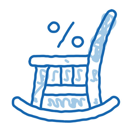 Rocking Chair sketch icon vector. Hand drawn blue doodle line art Rocking Chair sign. isolated symbol illustrationのイラスト素材