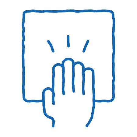 Hand Clapping sketch icon vector. Hand drawn blue doodle line art Hand Clapping isometric sign. isolated symbol illustrationのイラスト素材