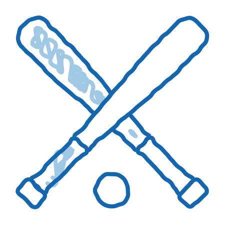 Crossed Bits Ball sketch icon vector. Hand drawn blue doodle line art Crossed Bits Ball isometric sign. isolated symbol illustrationのイラスト素材