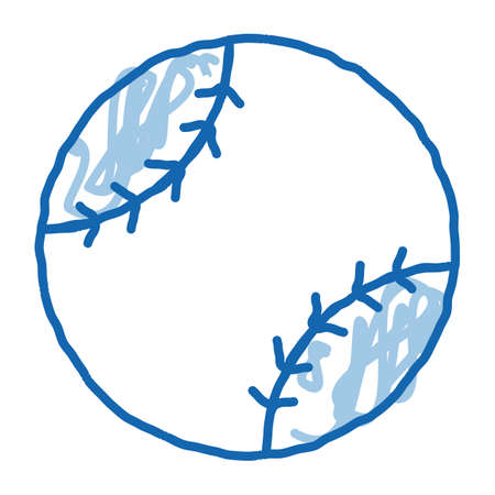 Baseball Ball sketch icon vector. Hand drawn blue doodle line art Baseball Ball isometric sign. isolated symbol illustrationのイラスト素材