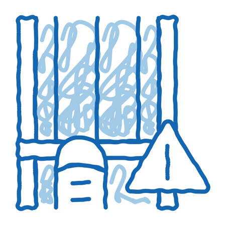 Busy Track sketch icon vector. Hand drawn blue doodle line art Busy Track isometric sign. isolated symbol illustrationのイラスト素材