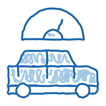 Car Speedometer sketch icon vector. Hand drawn blue doodle line art Car Speedometer isometric sign. isolated symbol illustrationのイラスト素材