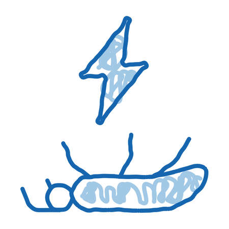 Dead Mosquito sketch icon vector. Hand drawn blue doodle line art Dead Mosquito isometric sign. isolated symbol illustrationのイラスト素材