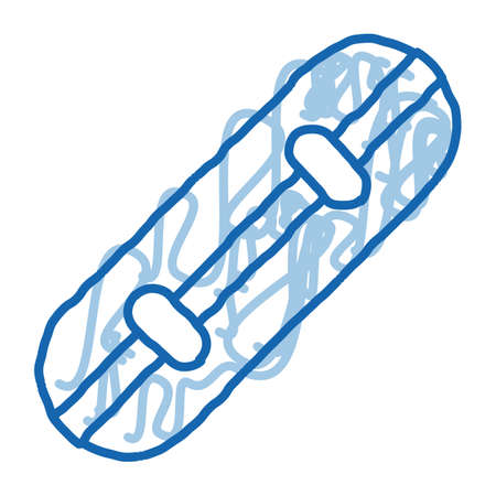 Skateboard sketch icon vector. Hand drawn blue doodle line art Skateboard sign. isolated symbol illustrationのイラスト素材
