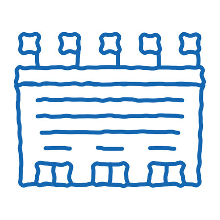 Game Fields Top View sketch icon vector. Hand drawn blue doodle line art Game Fields Top View sign. isolated symbol illustrationのイラスト素材