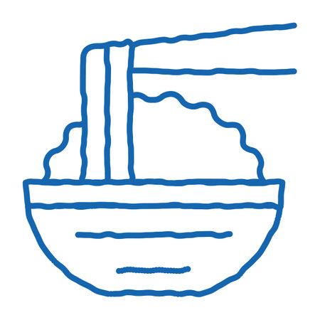 South Korea Meal sketch icon vector. Hand drawn blue doodle line art South Korea Meal sign. isolated symbol illustrationのイラスト素材