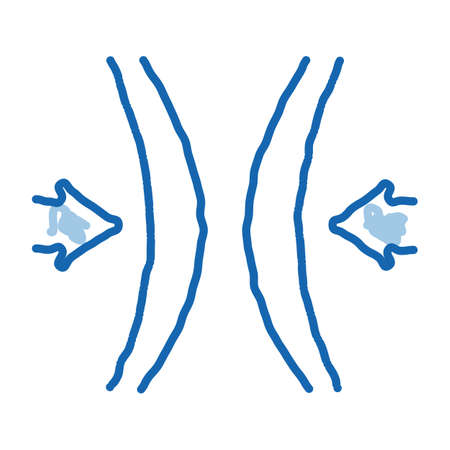Block Vocal Cords sketch icon vector. Hand drawn blue doodle line art Block Vocal Cords sign. isolated symbol illustrationのイラスト素材
