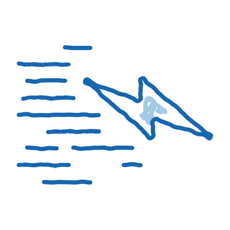 Lightning Speed sketch icon vector. Hand drawn blue doodle line art Lightning Speed sign. isolated symbol illustrationのイラスト素材