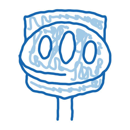 Pie On Spatula Tasty Food sketch icon vector. Hand drawn blue doodle line art Homemade And Cooked Pie On Kitchen Utensil Delicious Nutrition sign. isolated symbol illustrationのイラスト素材